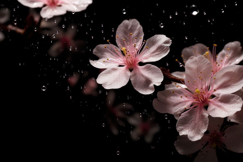 Sakura blossom flower pollen.