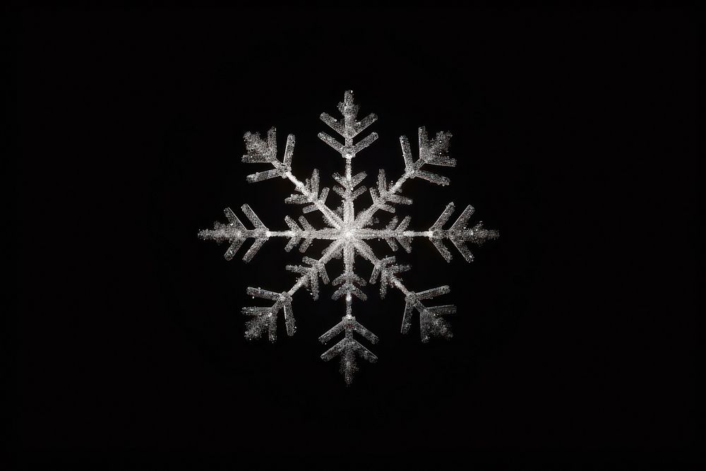 Snowflake black black background monochrome.
