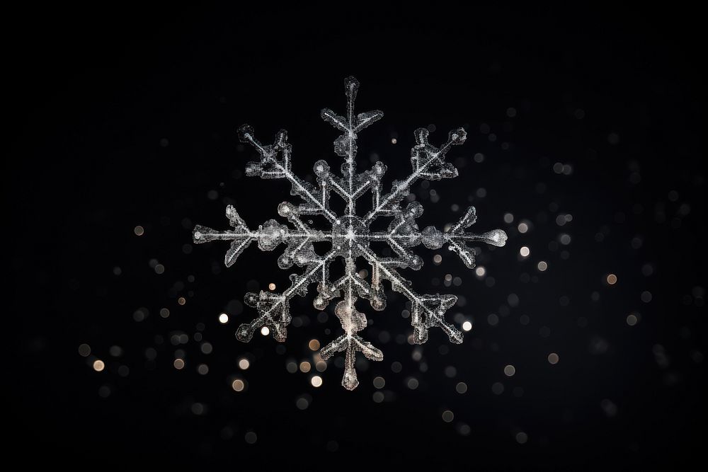 Snowflake light black black background.
