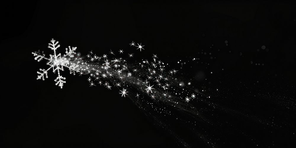 Sprinkle snowflake stream light night black.