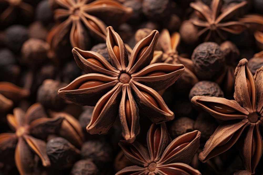 Star anise spice brown food.