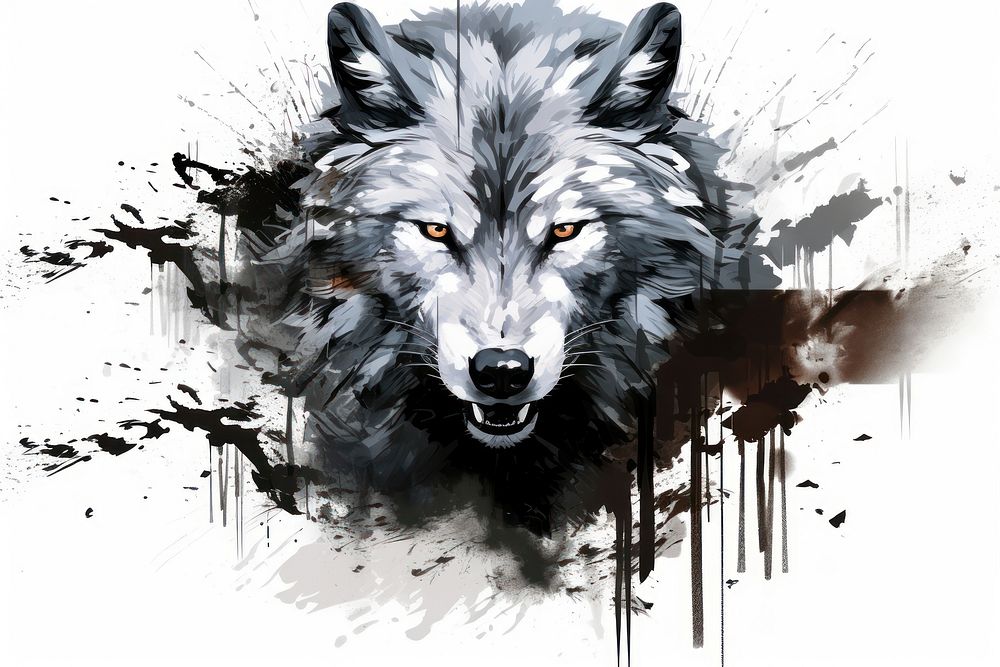 Wolf mammal animal art.