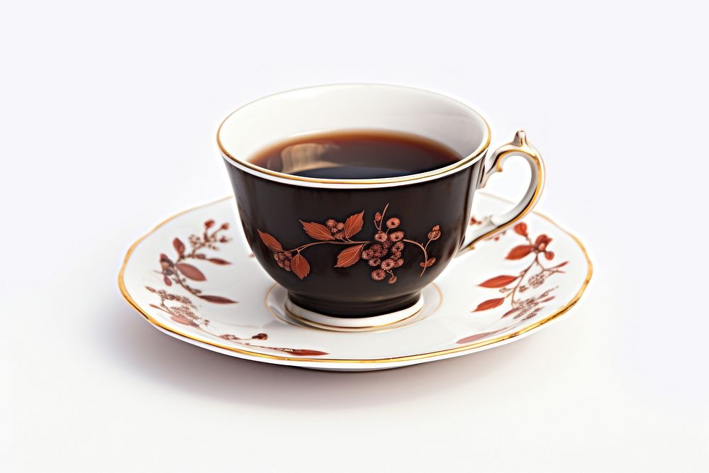 A cup of black tea saucer coffee drink.