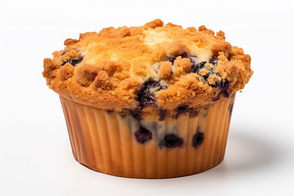 Blueberry muffin crumble dessert cupcake food.