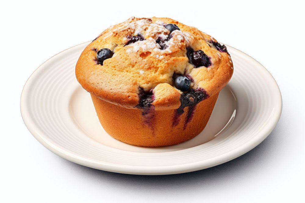 Blueberry muffin on a nice plate dessert food cake.