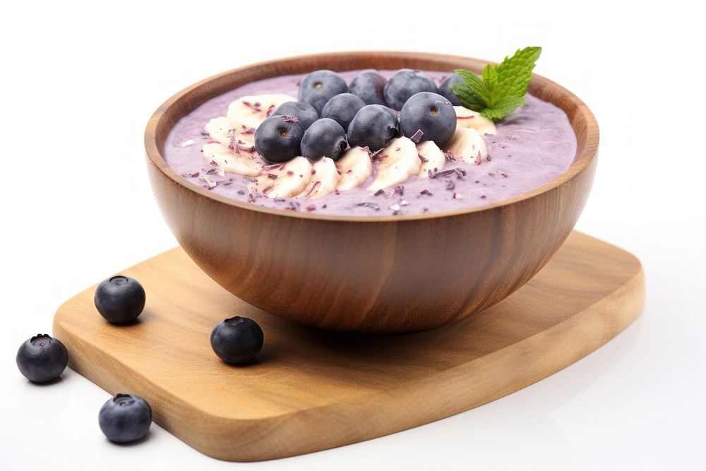 Blueberry smoothie bowl dessert fruit food.