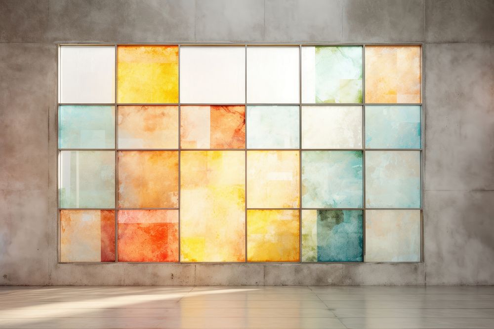 Light stained glass concrete backgrounds wall art.