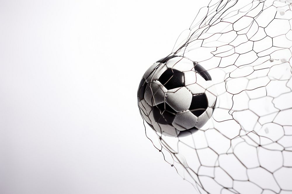Soccer ball over the goal net football sports soccer.