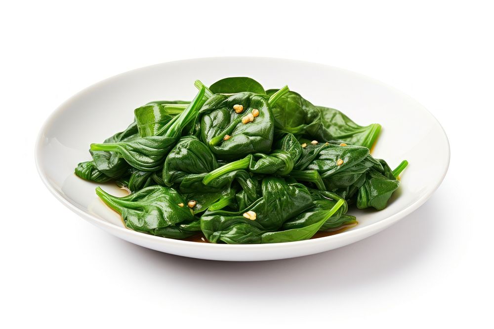 Sauteed baby spinach with garlic vegetable plate plant.