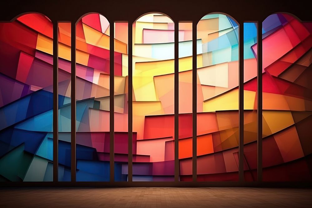 Whole stained glass scene backgrounds wall art.
