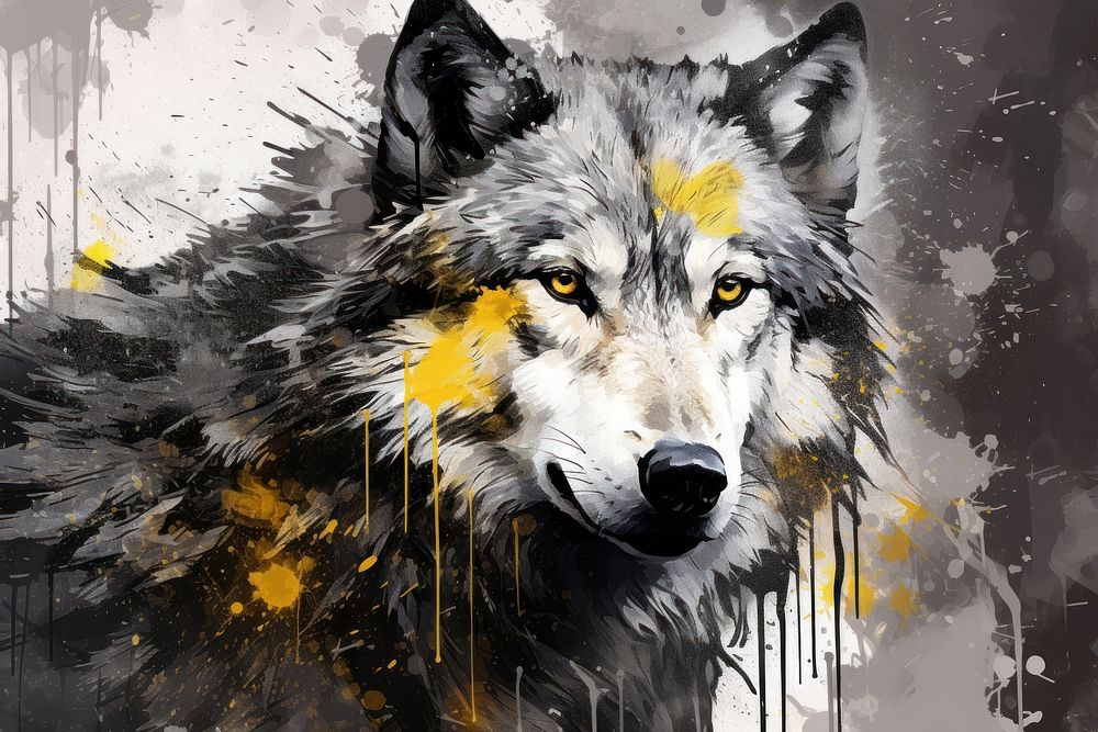 Wolf animal mammal yellow.