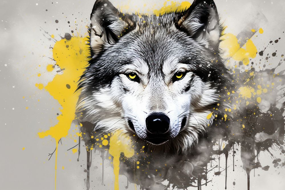 Wolf animal mammal yellow.