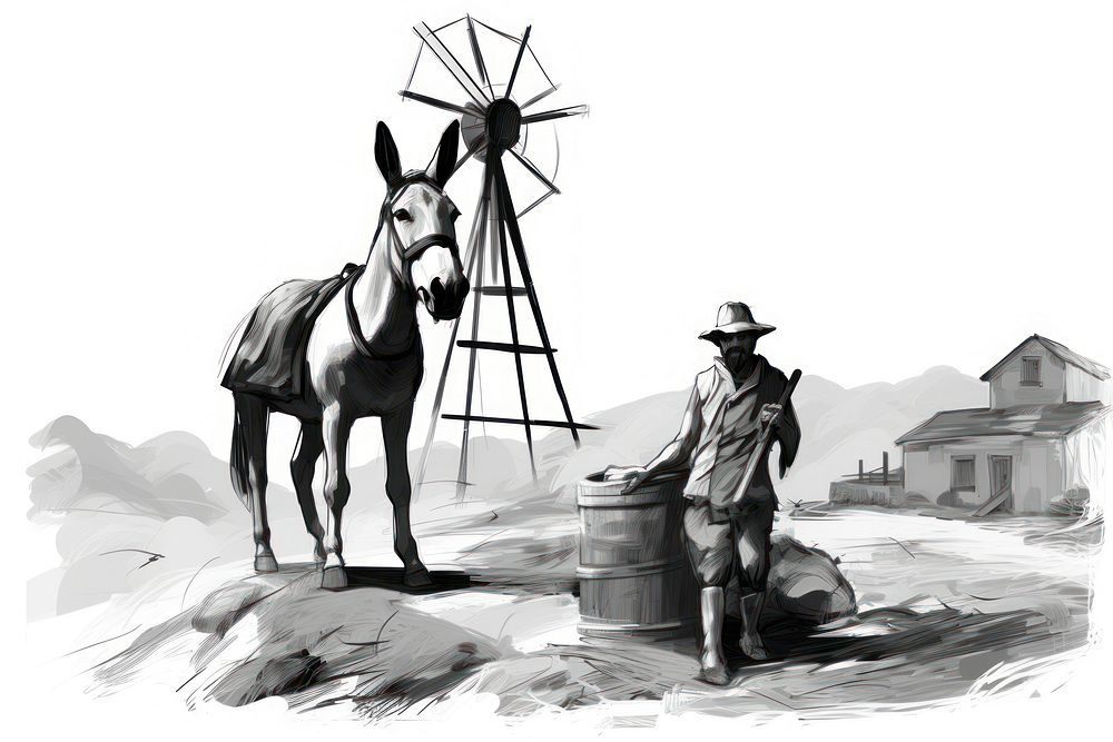 Windmill sketch outdoors drawing.