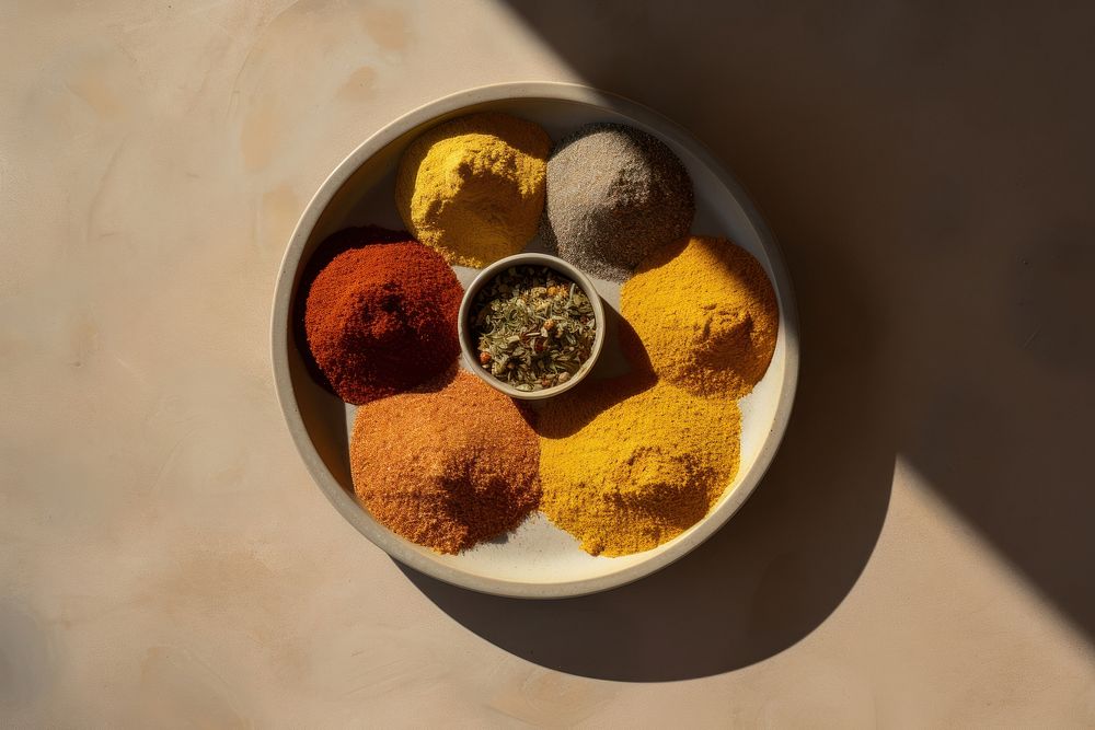 Spices yellow food bowl.