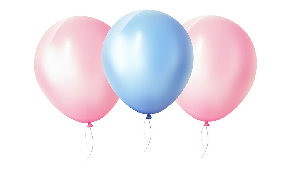 Three balloons welcome pink blue.