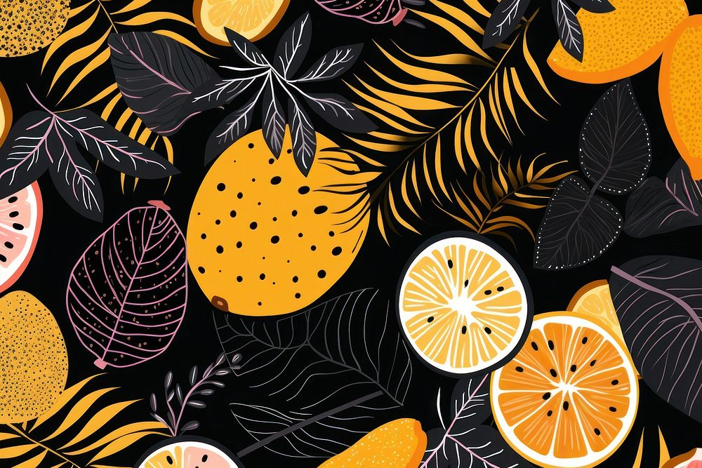 Tropical fruits pattern backgrounds plant.