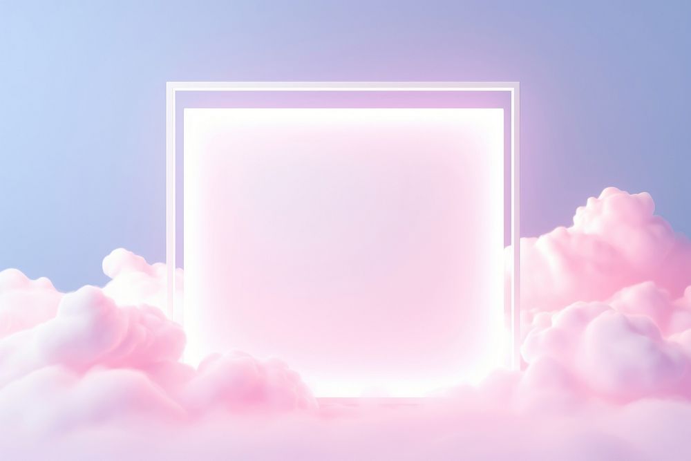 Neon light sqaure frame cloud backgrounds abstract.