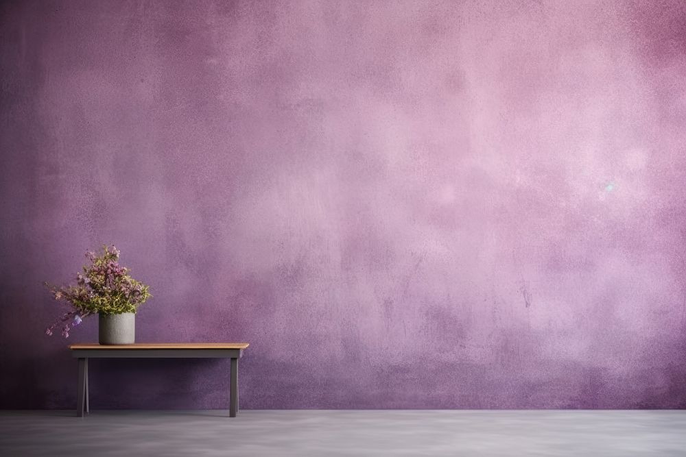 Purple wall architecture furniture.