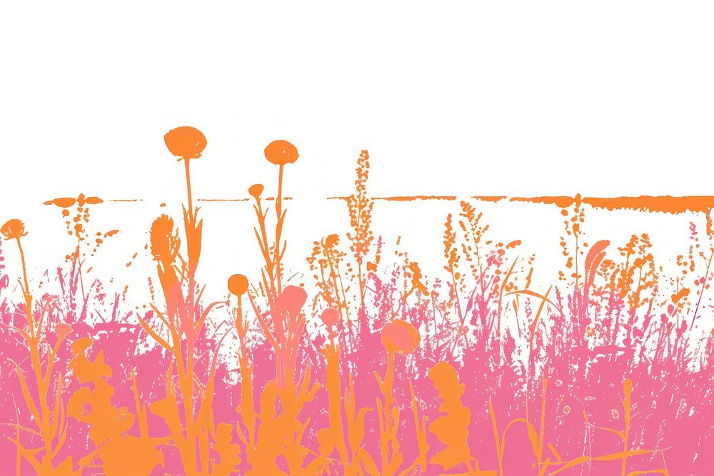 CMYK Screen printing of meadow backgrounds outdoors flower.