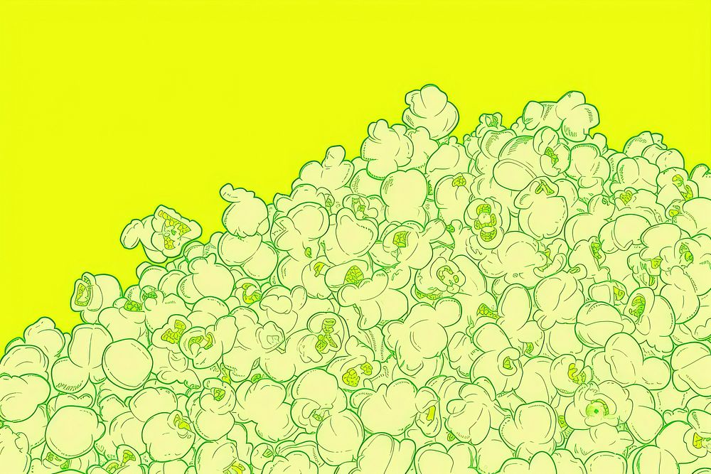 CMYK Screen printing of popcorn backgrounds pattern yellow.