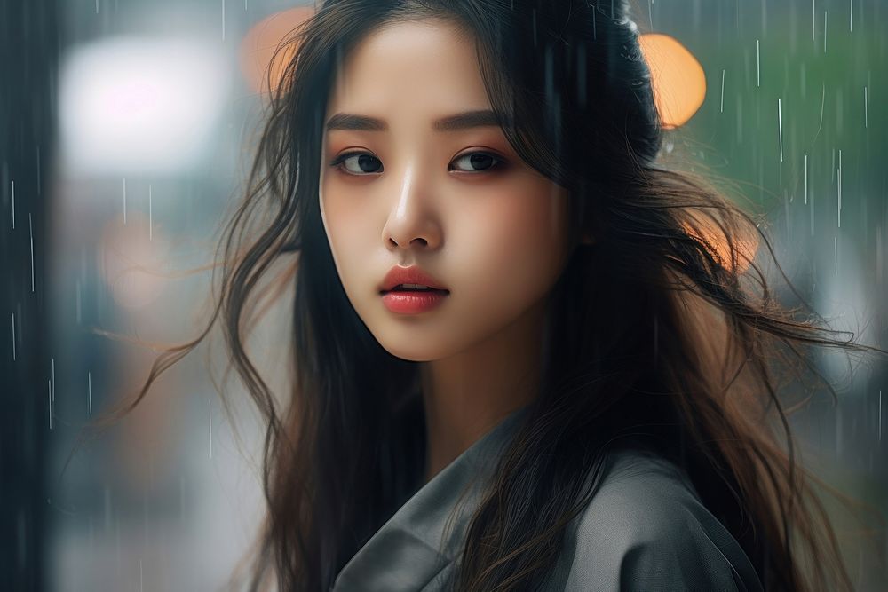 Beautiful Korean women portrait photo skin.