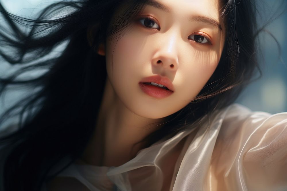 Beautiful Korean women skin portrait adult.