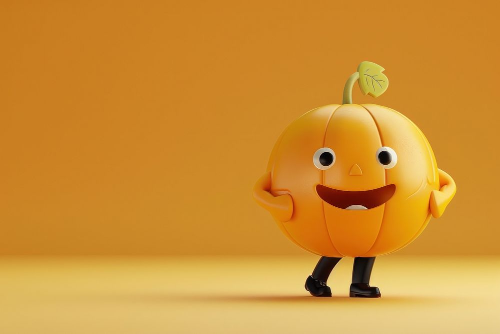 Pumpkin character cartoon cute toy.