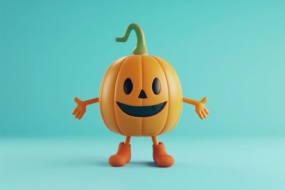 Pumpkin character vegetable cartoon food.