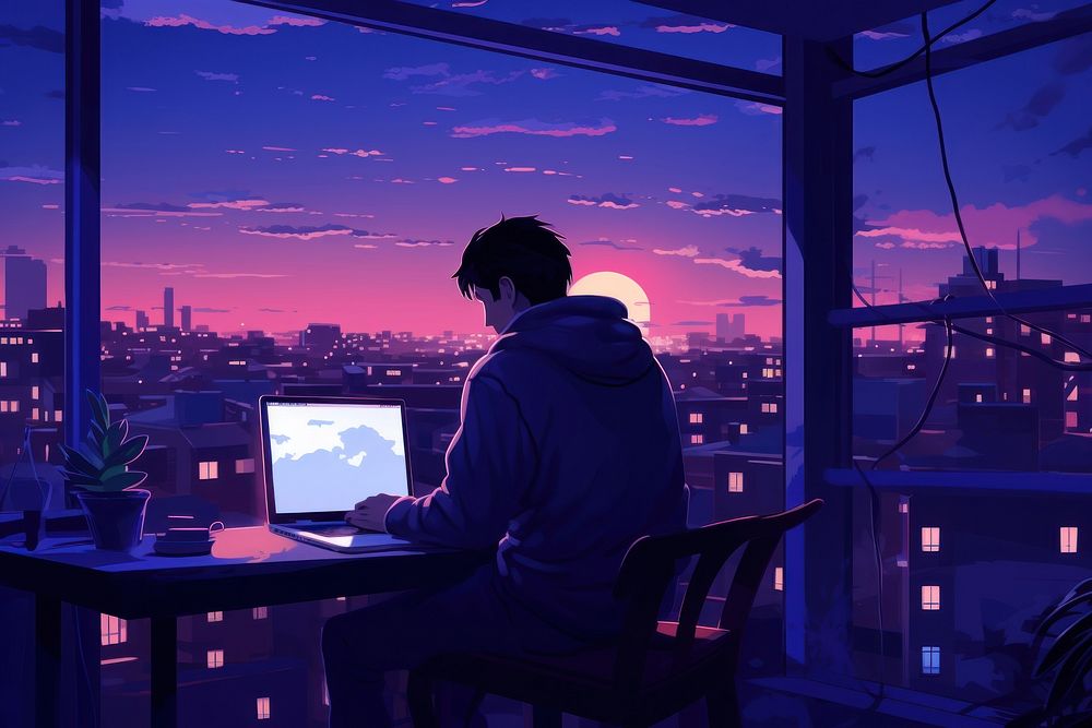 Lonely boy Using laptop Apartment | Premium Photo Illustration - rawpixel