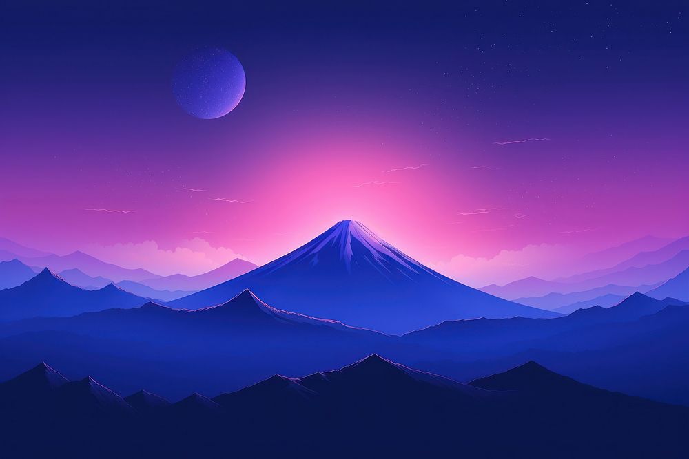 Purple landscape astronomy mountain.