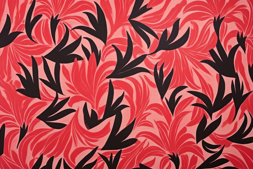 Silkscreen lilly pattern backgrounds art red.