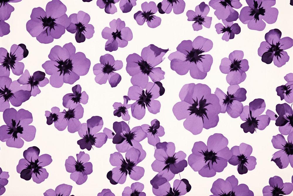 Silkscreen pansy pattern backgrounds textured flower.