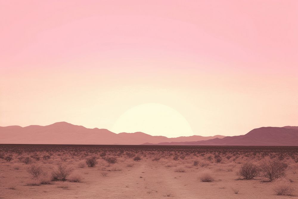 Sunset desert landscape outdoors horizon.