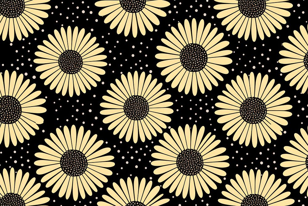 Silkscreen daisy pattern backgrounds flower plant.