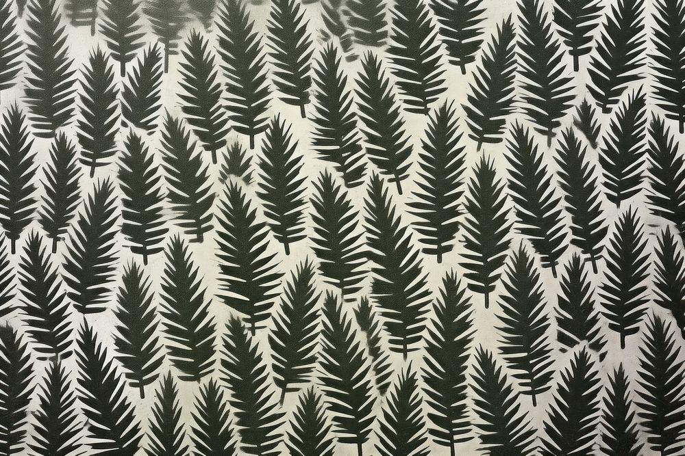 Silkscreen pine leaf pattern backgrounds textured outdoors.