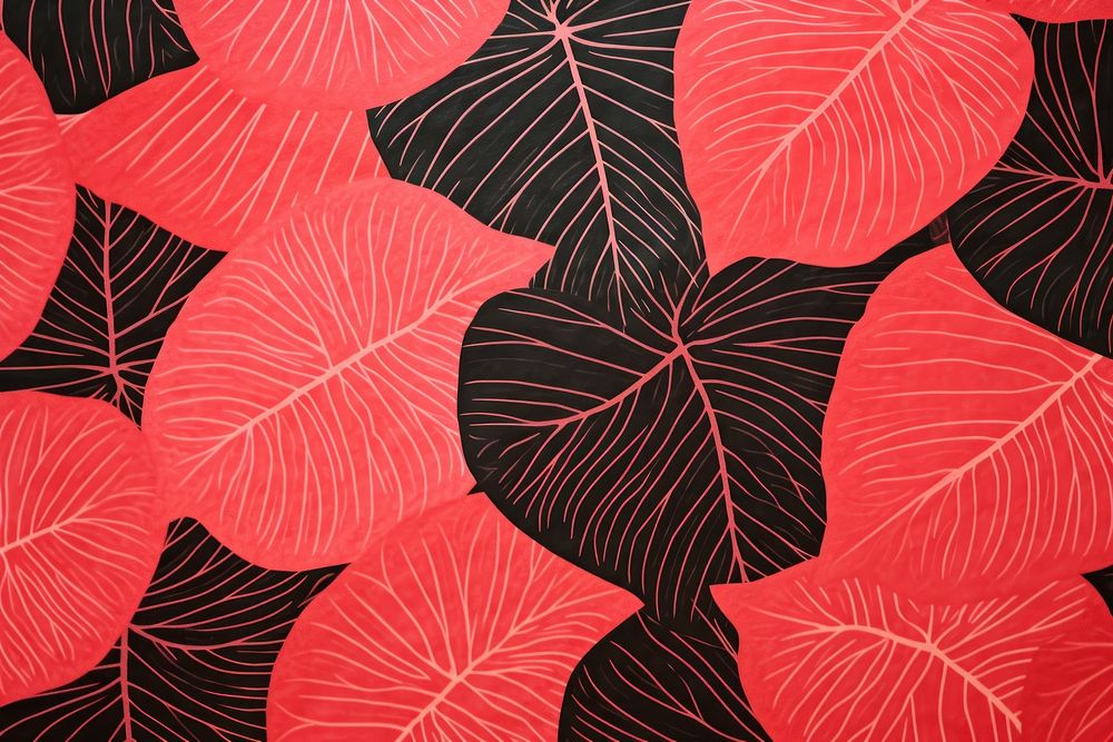 Silkscreen caladium pattern backgrounds textured abstract.