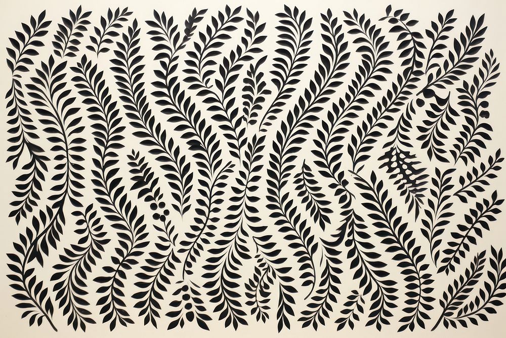 Silkscreen indian matting plant pattern backgrounds textured art.