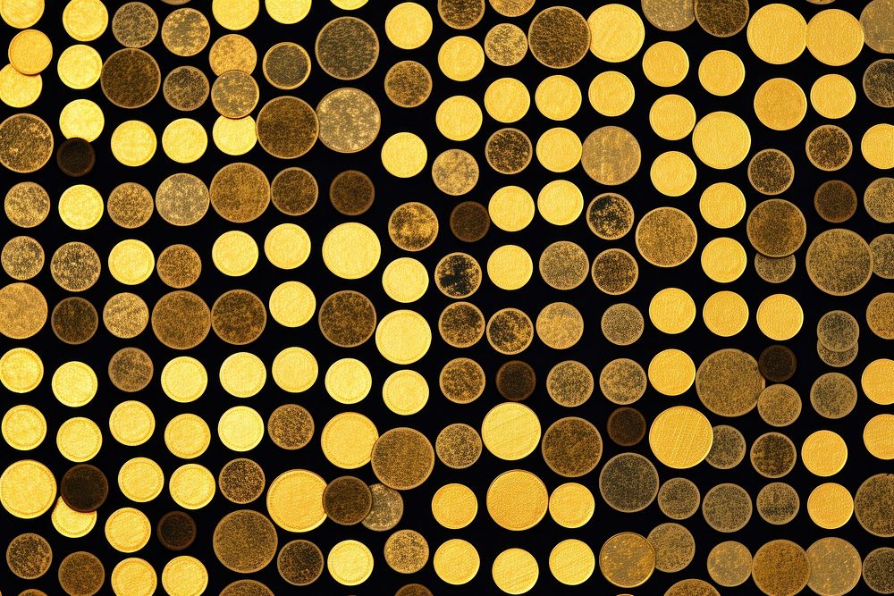 Silkscreen gold coins pattern backgrounds textured abstract.