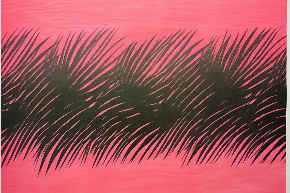 Silkscreen palm leaf pattern backgrounds plant red.