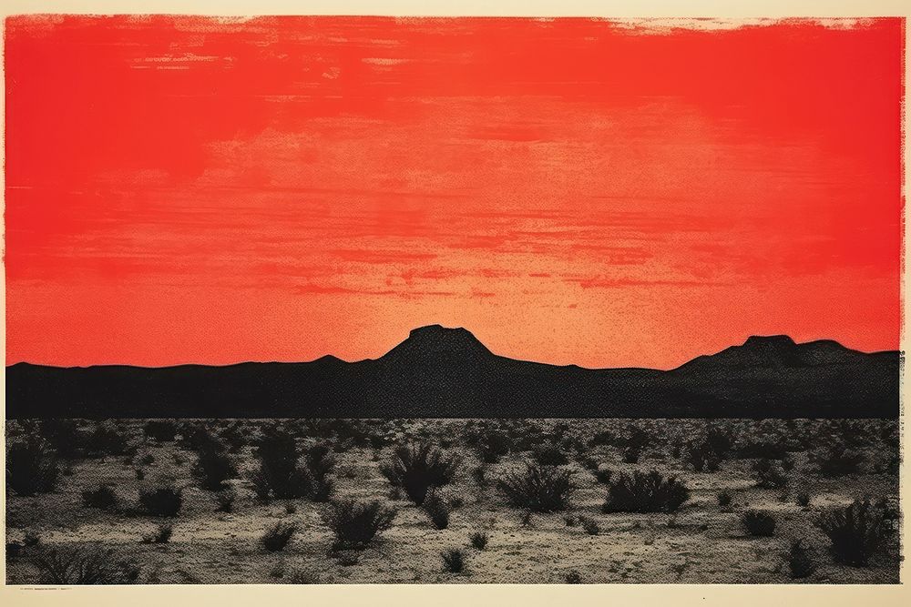 Sunset desert landscape outdoors nature.