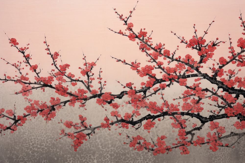 Silkscreen sakura pattern backgrounds blossom flower.