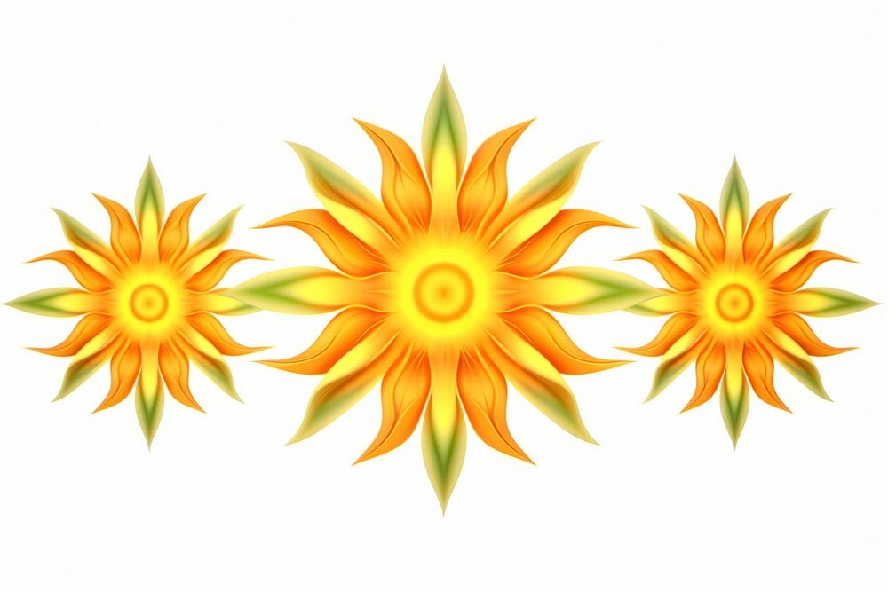 Ornament divider gradient sunflower pattern yellow plant.