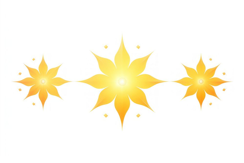 Ornament divider star yellow symbol white background.