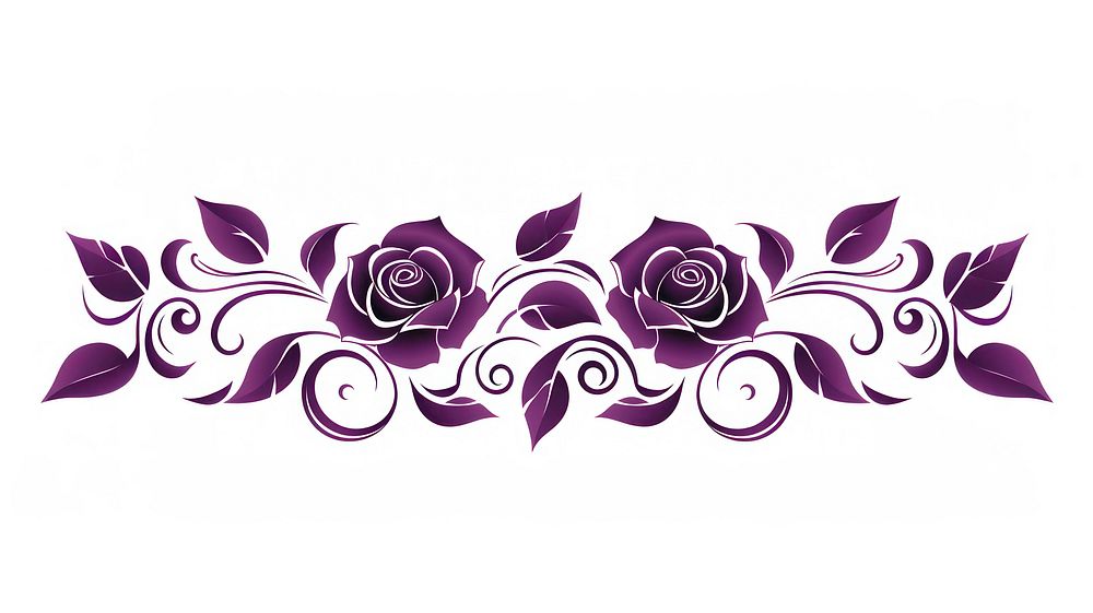 Ornament divider rose gradient purple pattern flower.