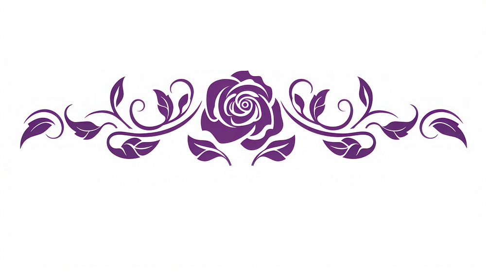 Ornament divider rose gradient pattern purple flower.