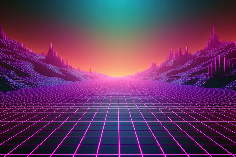 Retrowave nature backgrounds abstract pattern.