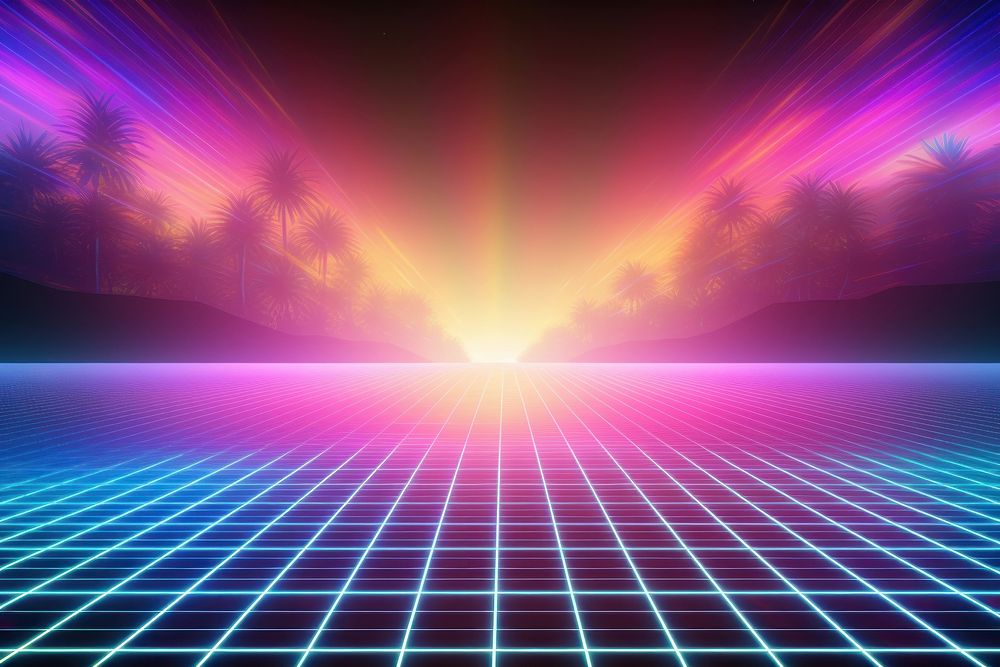 Retrowave nature backgrounds abstract light.