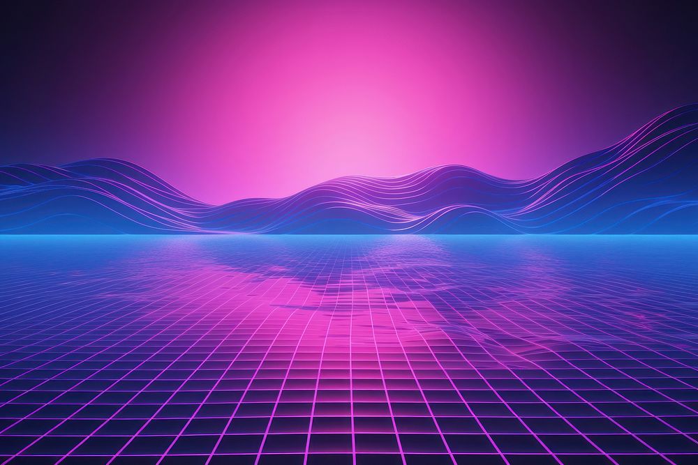 Retrowave beach water wave backgrounds abstract purple.