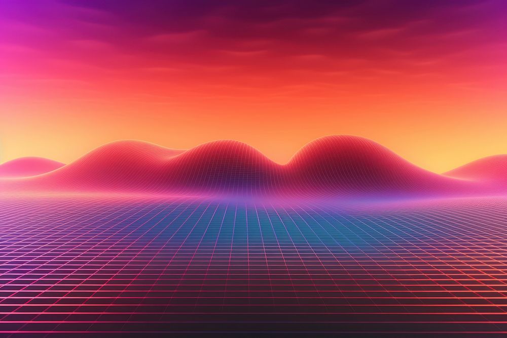 Retrowave desert backgrounds abstract nature.