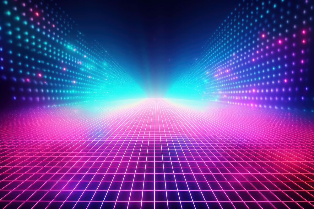 Retrowave dotted grid backgrounds abstract light.